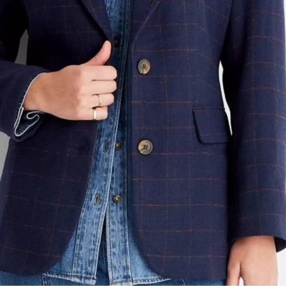 Future Collective Reese Blutstein Women's Long Sleeve Prep Check Blazer - - Picture 2 of 5